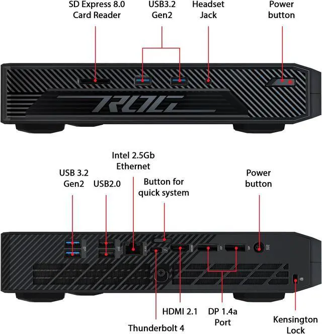 Alt view image 2 of 7 - ROG NUC Mini Gaming PC Mini Desktop Compact Gaming Power with Discrete Graphics Intel Core Ultra 9 185H/RTX 4070/32GB DDR5 /1TB SSD