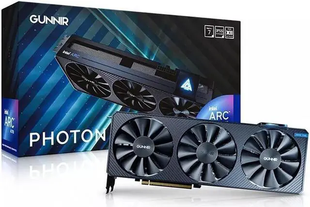 Main image of GUNNIR Intel Arc A770 Photon 16GB OC GDDR6 2400MHz Triple Fan Black Graphics Card (256-bit, PCIe 4.0, HDMI/DisplayPort, Supports 4k)
