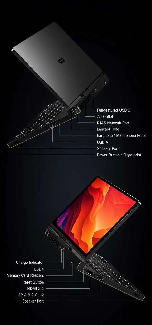 Alt view image 2 of 7 - Original GPD Pocket 4 Laptop AMD Ryzen 7 8840U 8.8 Touch Screen Mini Laptop Mini Gaming Pc Pocket Laptop, 16GB LPDDR5+1TB SSD