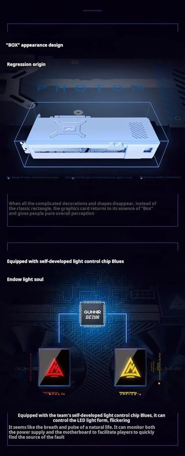 Alt view image 6 of 7 - GUNNIR Intel Arc A750 Photon 8G OC Black GDDR6 2400MHz Triple Fan Black Graphics Card (256-bit, PCIe 4.0, HDMI/DisplayPort, Supports 4k)