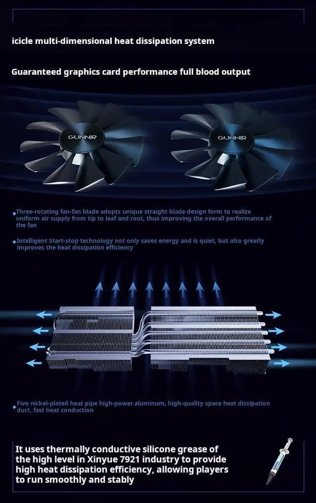 Alt view image 5 of 7 - GUNNIR Intel Arc A750 Photon 8G OC Black GDDR6 2400MHz Triple Fan Black Graphics Card (256-bit, PCIe 4.0, HDMI/DisplayPort, Supports 4k)