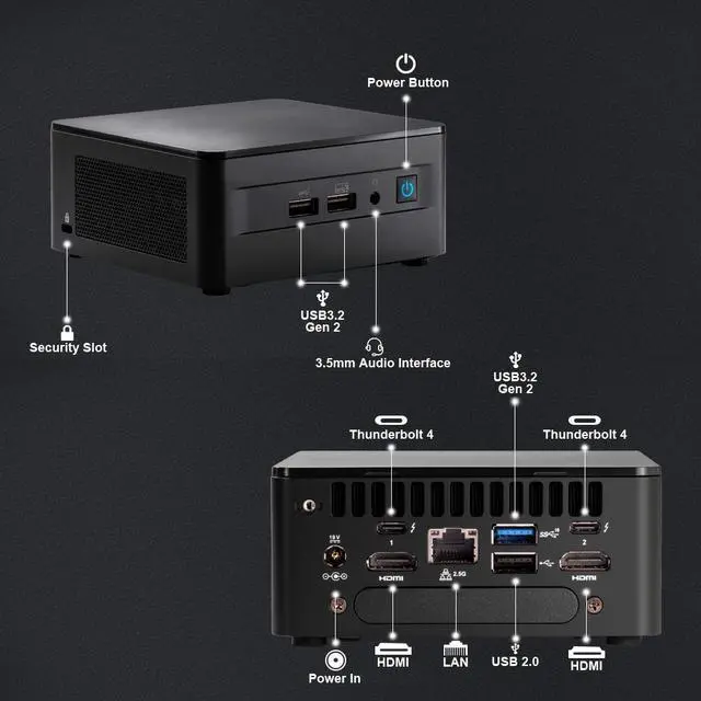 Alt view image 2 of 6 - ASUS NUC 12 NUC12WSHi5 Mini Desktop Computer/Mini PC/HTPC 12th Gen. Intel Core i5-1240P,Intel Iris Xe Graphics,12 Processor Cores (4P+8E), 16 Threads, 12MB Intel Smart Cache,Barebone