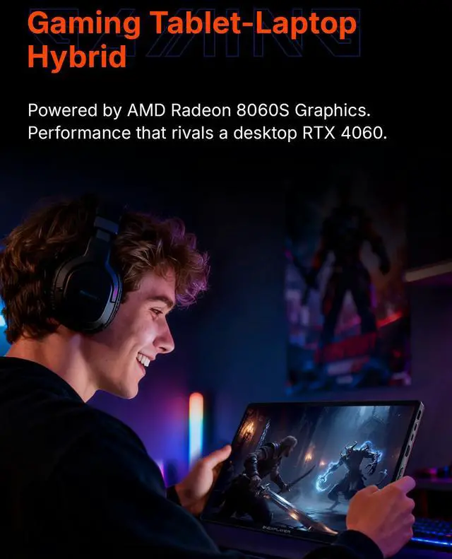 Alt view image 3 of 7 - OneXPlayer Super X Gaming Laptop with AMD Ryzen AI Max+395 Processor Radeon 8060S 40 Compute Units,14-inch Display with Protective bag | Magnetic Keyboard | Handle | Soft film, 128G RAM +2TB SSD