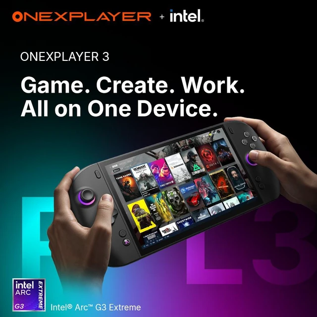 Alt view image 2 of 7 - OneXPlayer 3: Next-Gen 3-in-1 AI Gaming PC (32GB RAM+1TB SSD Without Keyboard)Intel Arc G3 Extreme Processor with Arc B390 Graphics, 8.8" AMOLED 144Hz VRR Display, 85Wh Battery