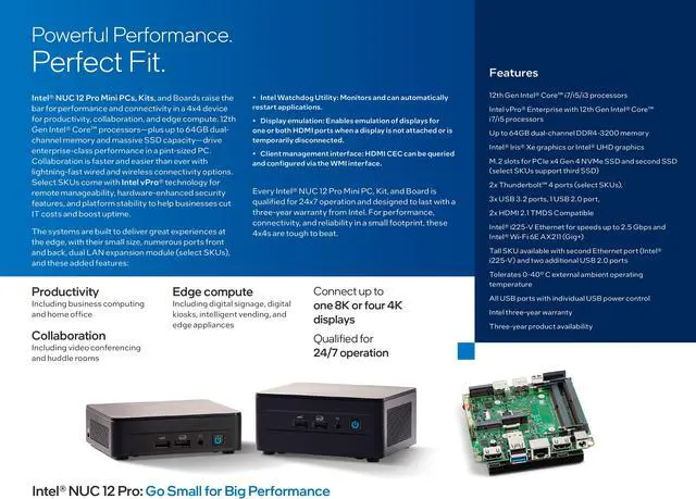 Alt view image 5 of 6 - Intel NUC 12 NUC12WSKi7 Wall Street Canyon 12th Gen. Intel Core i7-1260P,Intel Iris Xe Graphics,12 Processor Cores (4P+8E), 16 threads, 18MB Intel Smart Cache(Barebone)