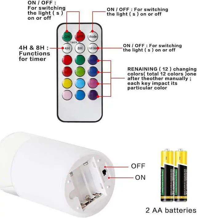 Alt view image 4 of 7 - Goldprice LED Candle Lights 3 Pack Flameless Candles Flickering Battery Operated Candles LED Candles Lamp with Remote Control & Timer
