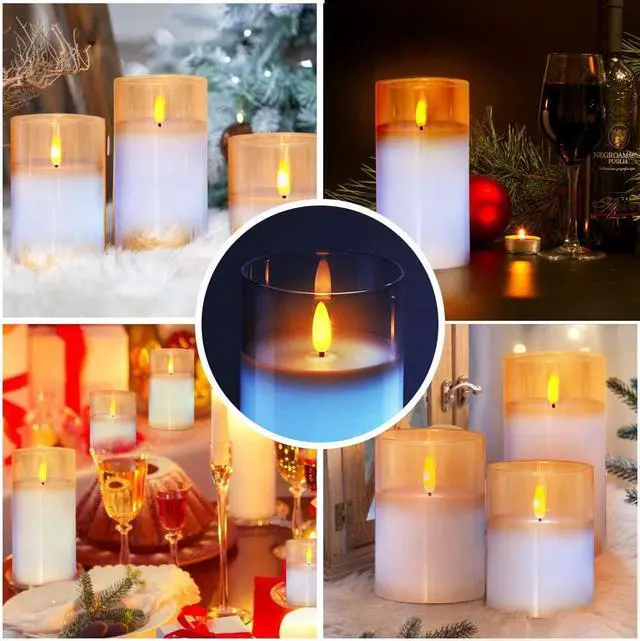 Alt view image 5 of 7 - Goldprice LED Candle Lights 3 Pack Flameless Candles Flickering Battery Operated Candles LED Candles Lamp with Remote Control & Timer