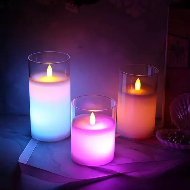 Alt view image 3 of 7 - Goldprice LED Candle Lights 3 Pack Flameless Candles Flickering Battery Operated Candles LED Candles Lamp with Remote Control & Timer