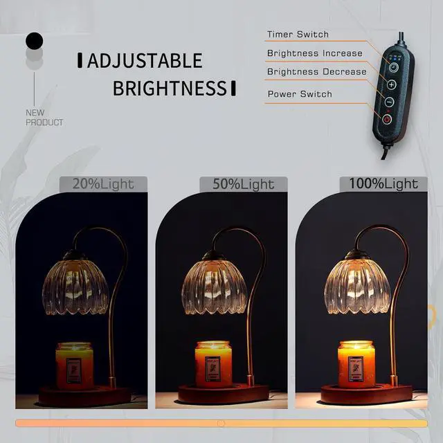 Alt view image 2 of 7 - Candle Warmer Lamp,Electric Candle Lamp Warmer with Timer&Dimmer, Wax Melt Warmer for Scented Jar Candles with 2 Bulbs,Gifts for Mom, Women,Birthday,Wedding,House Warming,Thanks Giving,Christmas