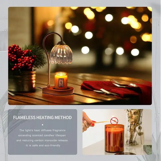 Alt view image 3 of 7 - Candle Warmer Lamp,Electric Candle Lamp Warmer with Timer&Dimmer, Wax Melt Warmer for Scented Jar Candles with 2 Bulbs,Gifts for Mom, Women,Birthday,Wedding,House Warming,Thanks Giving,Christmas