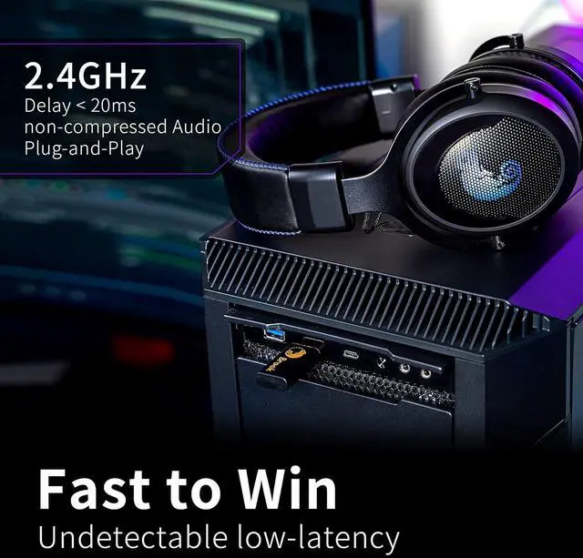 Alt view image 6 of 7 - Zeroplus | Brook Gaming US 2.4GHz Wireless Headset - Cross-Platform Wireless Gaming Headset for PS5, PS4, PC, Mac, Android & Switch, Low Latency with Extra Earpads