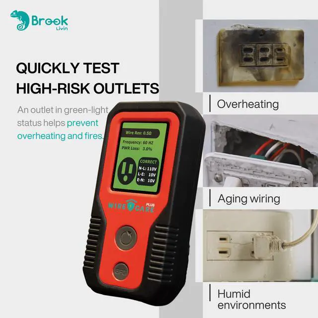 Alt view image 3 of 7 - Brook Livin | Wirecare Plus | Fire Prevention Device | Fire Safety Detection, Early Warning Device, Electrical Fire Protection for Home Appliances, Automatic Data Panel Fire Protection