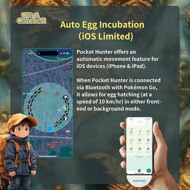 Alt view image 4 of 7 - Zeroplus | Pocket Hunter Monster Catcher: USB Type-C Game Accessory, Compatible with Location Based Games, White