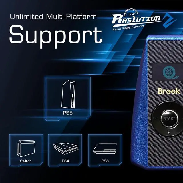 Alt view image 5 of 7 - Zeroplus | Brook Ras1ution 2 - Racing Wheel Converter for Racing Games on Original PS3/PS4/PS5/NS Consoles