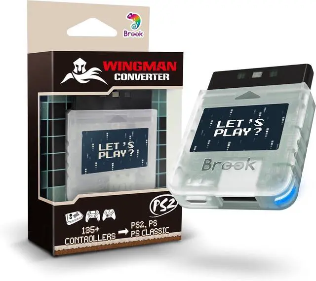 Main image of Brook Wingman PS2 Transparent White Converter: Special Retro Consoles Converter for XB Series X|S, Xbox One, Xbox 360, Xbox Elite 1 & 2 & PS5 / PS4 / PS3, NS Pro Controllers