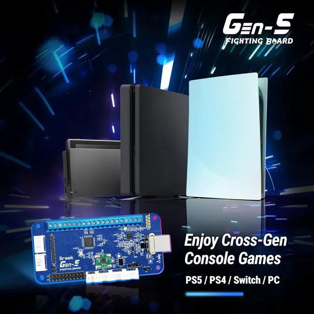 Alt view image 4 of 7 - Brook Gaming GEN 5 Fighting Board Multi-Platform Support for PS5, PS4, NS & PC Ultra-Fast Input for Competitive Play