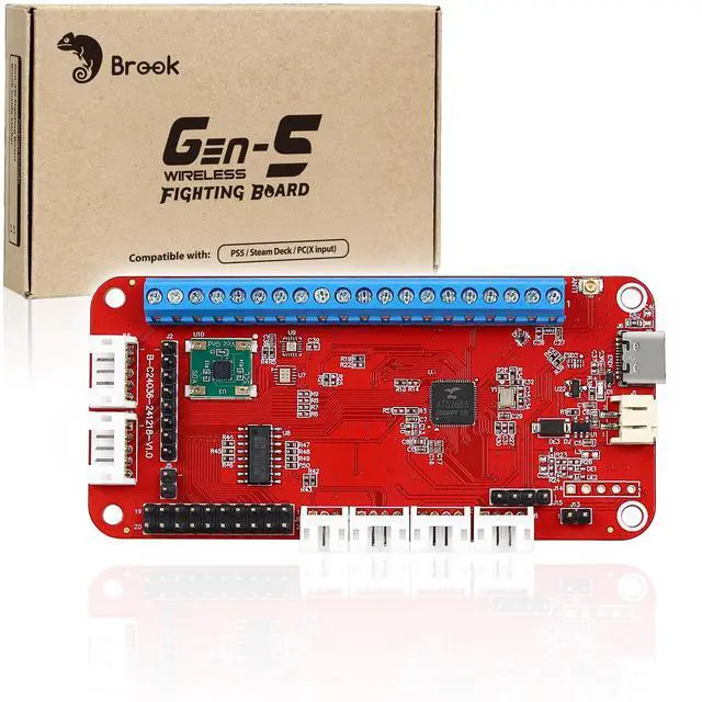 Main image of Brook Gaming Gen5W Fighting Board Wireless Compatible Controller Board for P5, PC & Steam Deck | Ultra-Low Latency | Turbo, Macro & RGB Customization