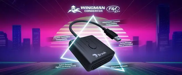 Alt view image 2 of 7 - Brook Gaming Wingman FGC Retro: PS1 & PS2 Controllers for PS5 / PS4 / PC with Turbo, Version Year 2026 & Wirecare: DIY Electrical Safety Check | Accurate Resistance | Instant Results in 10 Seconds