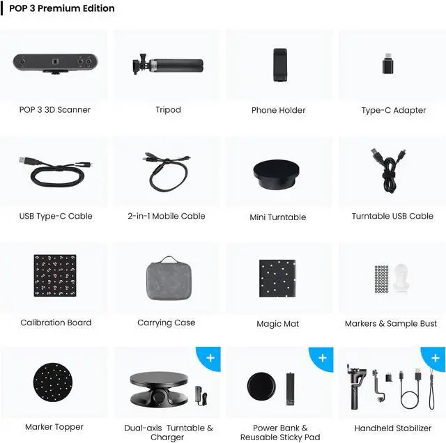 Alt view image 7 of 7 - Revopoint POP 3 3D Scanners 0.05 mm Precision Quick Scan Full Color Scanning for Android/iOS/Windows/MacOS System