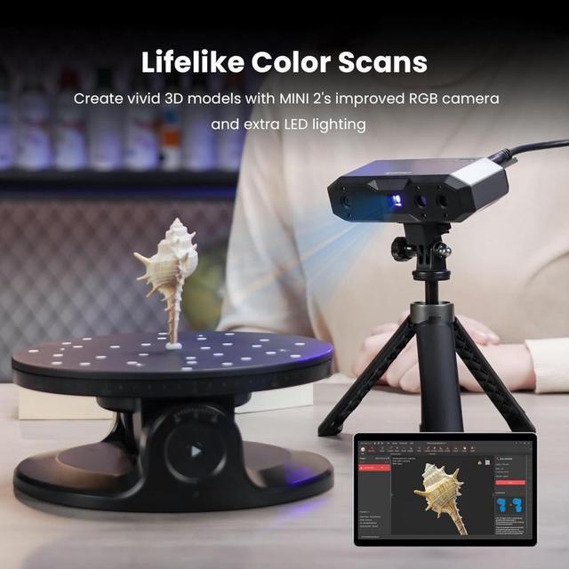 Alt view image 3 of 7 - Revopoint MINI 2 3D Scanner 0.02mm High Precision for Small Objects Color Scanning - Advanced Package