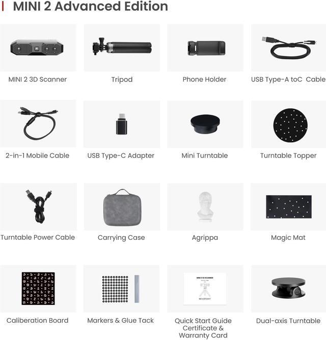 Alt view image 7 of 7 - Revopoint MINI 2 3D Scanner 0.02mm High Precision for Small Objects Color Scanning - Advanced Package