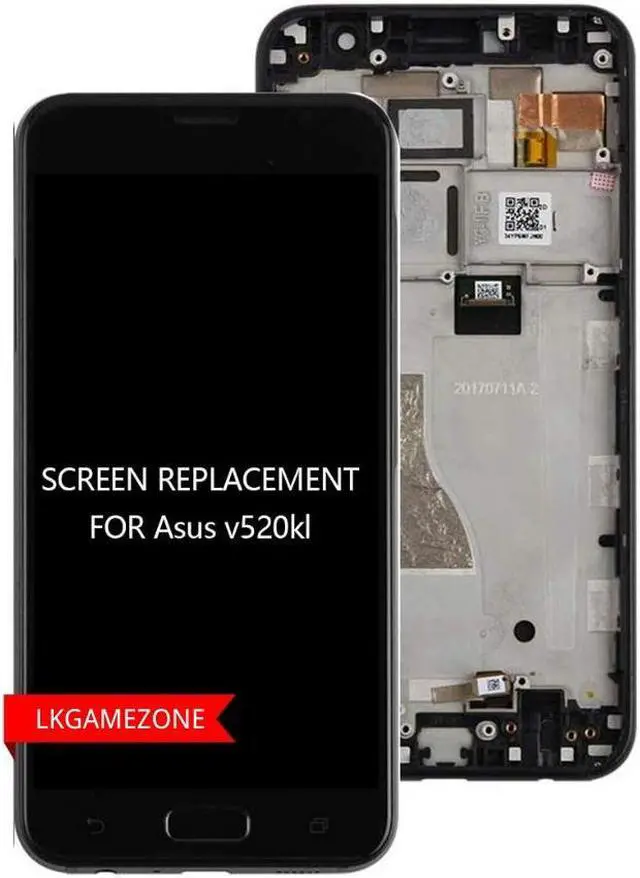 Main image of LKGAMEZONE For ZenFone V V520KL Screen Replacement Kit - 5.2" LCD Display Touch Digitizer with Black Frame Assembly