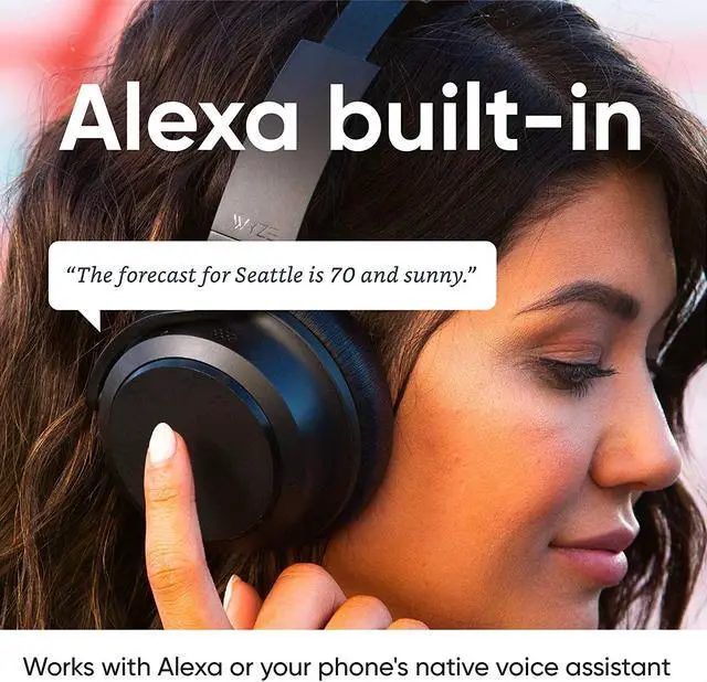 Alt view image 6 of 7 - Wyze Noise-Cancelling Headphones Black / With Travel Case - Health & Lifestyle