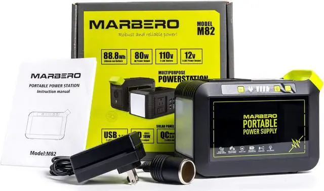 Alt view image 4 of 7 - MARBERO 88Wh Portable Power Station 24000mAh Camping Solar Generator(Solar Panel Not Included) Lithium Battery Power 110V/80W AC, DC, USB QC3.0, LED Flashlight for CPAP Home Camping Emergency Backup