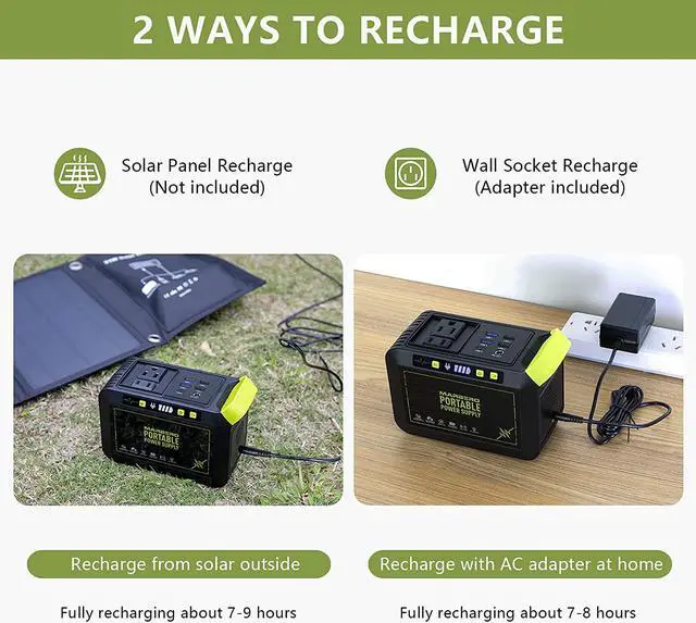 Alt view image 5 of 7 - MARBERO 88Wh Portable Power Station 24000mAh Camping Solar Generator(Solar Panel Not Included) Lithium Battery Power 110V/80W AC, DC, USB QC3.0, LED Flashlight for CPAP Home Camping Emergency Backup