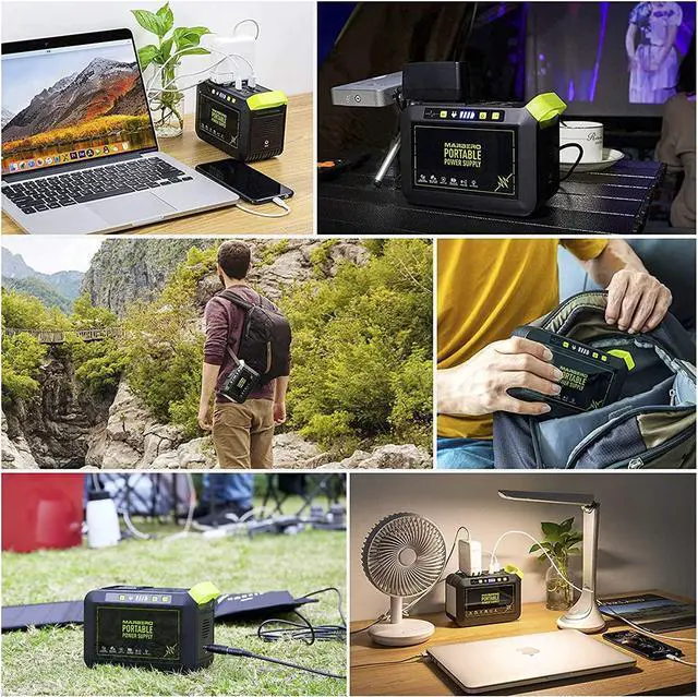 Alt view image 6 of 7 - MARBERO 88Wh Portable Power Station 24000mAh Camping Solar Generator(Solar Panel Not Included) Lithium Battery Power 110V/80W AC, DC, USB QC3.0, LED Flashlight for CPAP Home Camping Emergency Backup