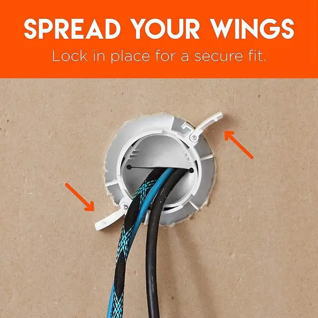 Alt view image 6 of 7 - ECHOGEAR TV Cord Hider for Wall Mounted TV - White Cable Management Kit Hides TV Wires Behind The Wall- Includes 2 Pass Throughs, Locking Brackets, and Hole Saw Drill Attachment for Easy Install