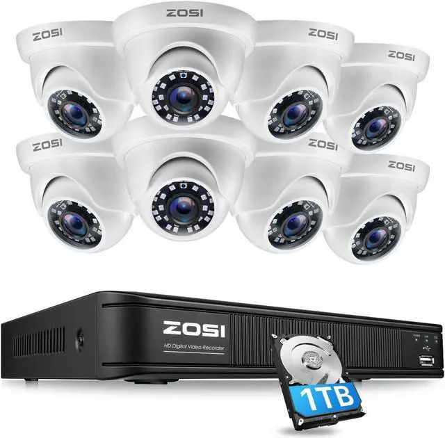 Main image of ZOSI 1080P 8CH Home CCTV DVR Security System Outdoor 2MP Camera Motion Detection (8 camera+1TB HDD)