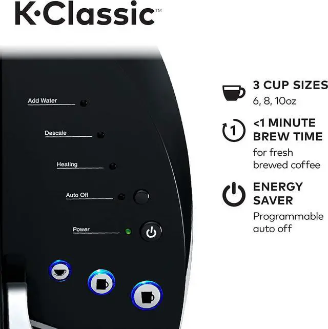 Alt view image 5 of 7 - Keurig K-Classic Coffee Maker K-Cup Pod, Single Serve, Programmable, 6 to 10 oz. Brew Sizes, Black
