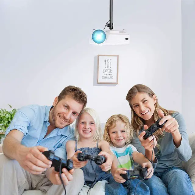 Alt view image 6 of 7 - AuKing Mini Projector 2022 Upgraded Portable Video-Projector,55000 Hours Multimedia Home Theater Movie Projector,Compatible with Full HD 1080P HDMI,VGA,USB,AV,Laptop,Smartphone