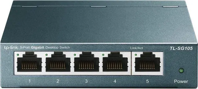 Main image of TP-Link TL-SG105 | 5 Port Gigabit Unmanaged Ethernet Network Switch, Ethernet Splitter | Plug & Play | Fanless Metal Design | Shielded Ports | Traffic Optimization | Limited Lifetime Protection