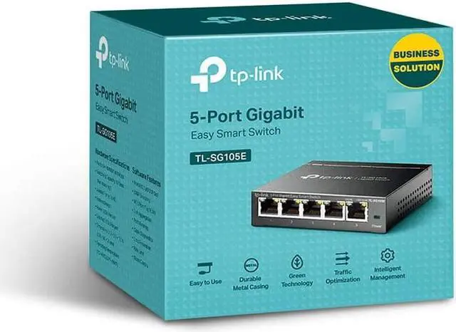 Alt view image 7 of 7 - TP-Link 5 Port Gigabit Switch | Easy Smart Managed | Plug & Play | Limited Lifetime Protection | Desktop/Wall-Mount | Shielded Ports | Support QoS, Vlan, IGMP and Link Aggregation (TL-SG105E)