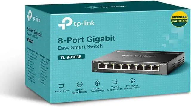 Alt view image 5 of 5 - TP-Link 8 Port Gigabit Switch | Easy Smart Managed | Plug & Play | Limited Lifetime Protection | Desktop/Wall-Mount | Sturdy Metal w/ Shielded Ports | Support QoS, Vlan, IGMP and LAG (TL-SG108E)