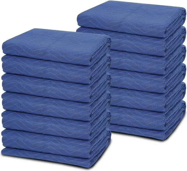 Alt view image 3 of 7 - 4 X 12 Pack Moving Blankets 80" x 72" Packing Quilted Shipping Furniture Pads