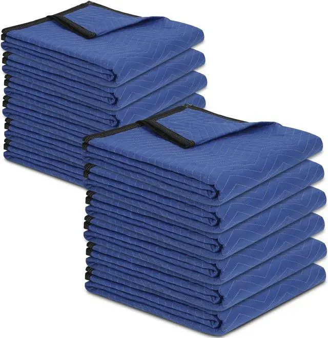 Alt view image 2 of 7 - 4 X 12 Pack Moving Blankets 80" x 72" Packing Quilted Shipping Furniture Pads