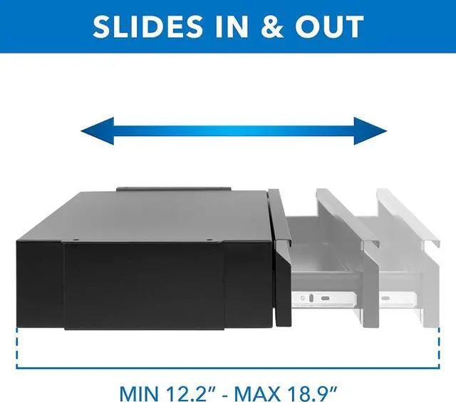 Alt view image 7 of 7 - Under Desk Pull-Out Drawer Kit with Smooth Sliding Track | Office Storage Organizer | Mounts to Desktops Tables and Workbenches Over 0.71 Inches Thick | Matte Black