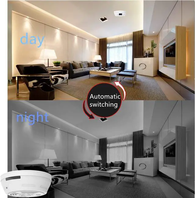 Alt view image 5 of 7 - Spy Camera Smoke Detector Hidden Camera - WiFi 180 Days Standby 1080P HD Night Vision PIR Motion Detection Video Recorder Ceiling Nanny Cam