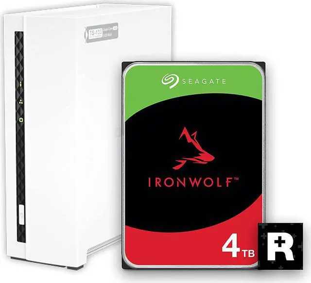 Main image of QNAP 1 Bay Home NAS with 4TB Storage Capacity, Preconfigured Seagate IronWolf Drive Bundle, with 1GbE Ports (TS-133-14S-US)