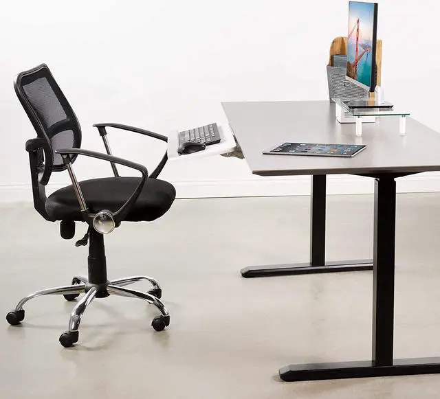 Alt view image 5 of 7 - Adjustable Computer Keyboard and Mouse Platform Tray Ergonomic Under Table Desk Mount Drawer Underdesk Shelf, White, MOUNT-KB03W