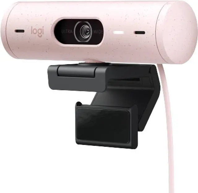 Main image of Logitech Brio 500 Full HD Webcam with Auto Light Correction, Auto-Framing, Show Mode, Dual Noise Reduction Mics, Webcam Privacy Cover, Works with Microsoft Teams, Google Meet, Zoom - Rose