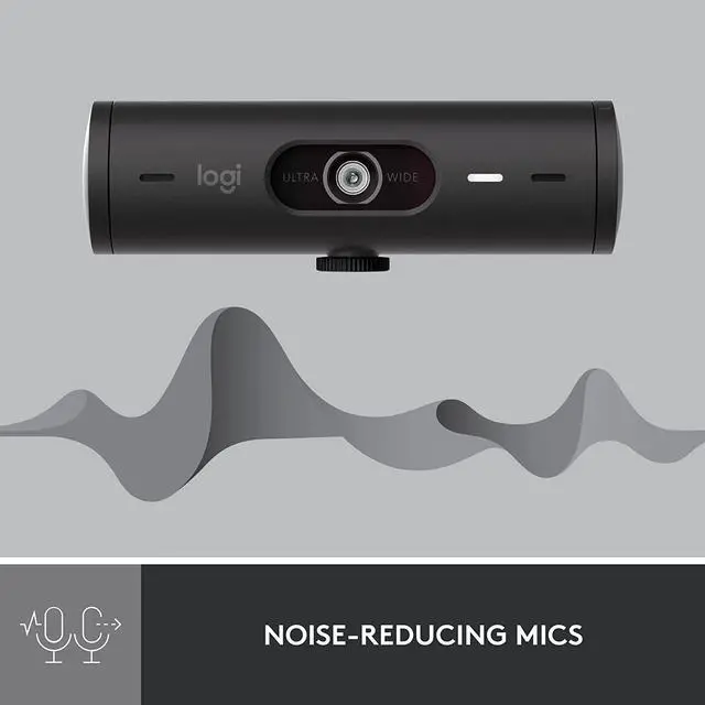 Alt view image 4 of 7 - Logitech Brio 501 Full HD Webcam with Auto Light Correction, Auto-Framing, Show Mode, Dual Noise Reduction Mics, Webcam Privacy Cover, Works with Microsoft Teams, Google Meet, Zoom - Black