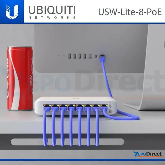 Alt view image 2 of 4 - Ubiquiti Networks UniFi Managed Layer 2 Switch Lite 8 PoE 60W, USW-Lite-8-PoE