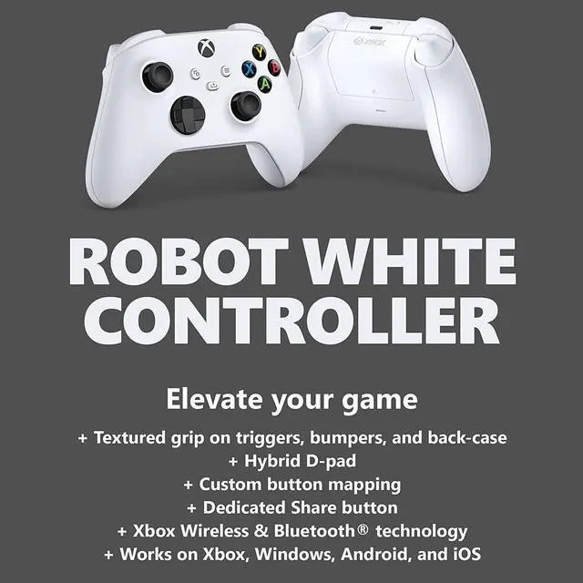 Alt view image 3 of 6 - Xbox Core Wireless Controller  Robot White