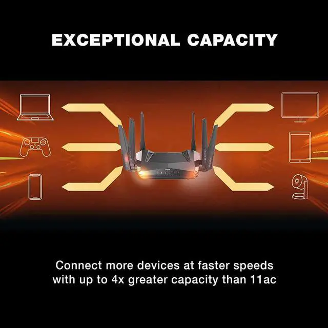 Alt view image 3 of 7 - D-Link WiFi 6 Router AX4800 MU-MIMO Voice Control Compatible with Alexa & Google Assistant, Dual Band Gigabit Gaming Internet Network (DIR-X4860-US)