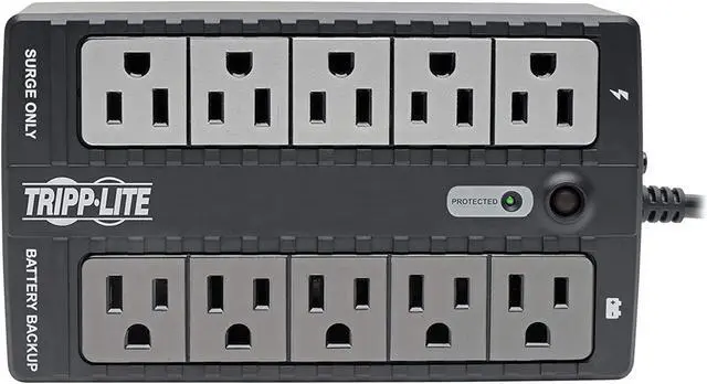 Alt view image 2 of 5 - Tripp Lite 550VA UPS Desktop Battery Back Up, 8 Outlet, 300W 120V Standby, Ultra-Compact, USB