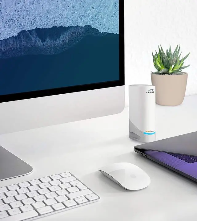 Alt view image 4 of 6 - ARRIS Surfboard S33 DOCSIS 3.1 Multi-Gigabit Cable Modem | Approved for Comcast Xfinity, Cox, Spectrum & More | 1 & 2.5 Gbps Ports | 2.5 Gbps Max Internet Speeds | 4 OFDM Channels